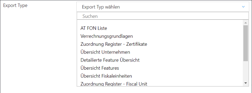 Export-Dropdown